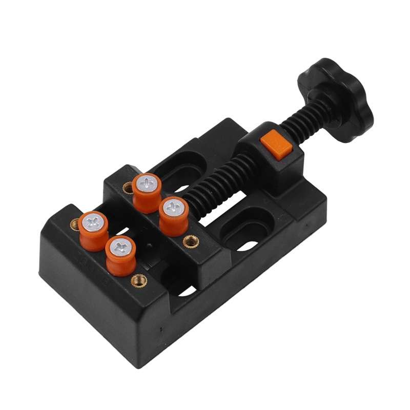 Eight-Hole Mini Flat Bench Vise Bodhi Beads Walnut Fixture(Black)