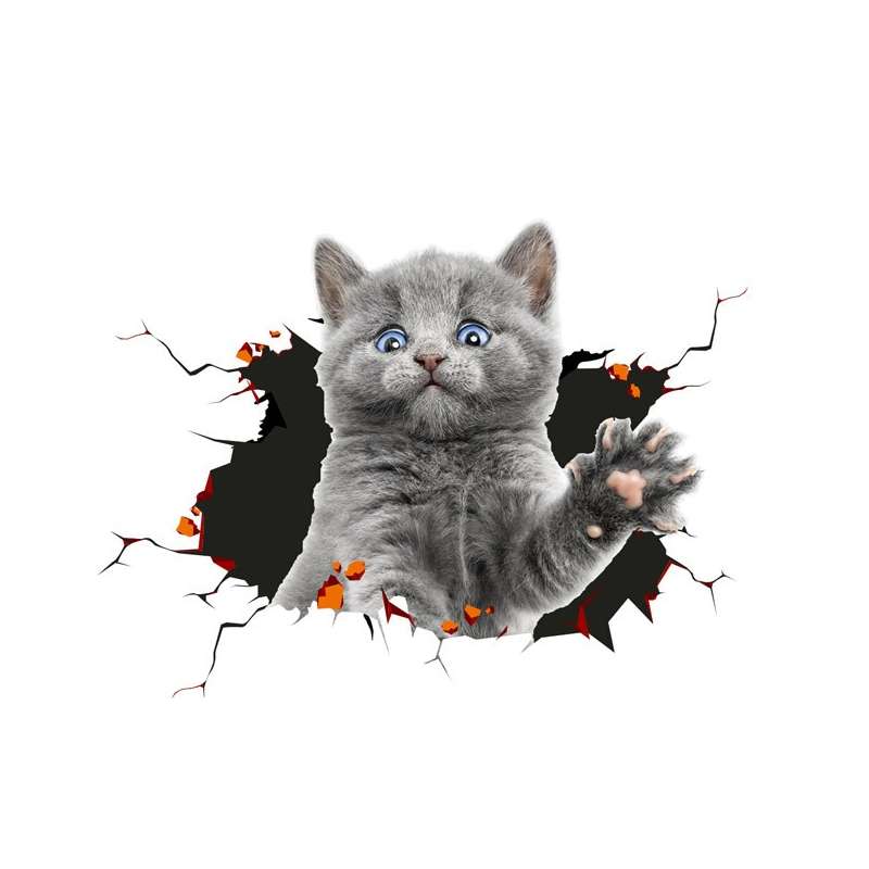 4 PCS 3D Simulation Animal Personality Car Stickers Glass Car Door Scratches Decorative Occlusion St