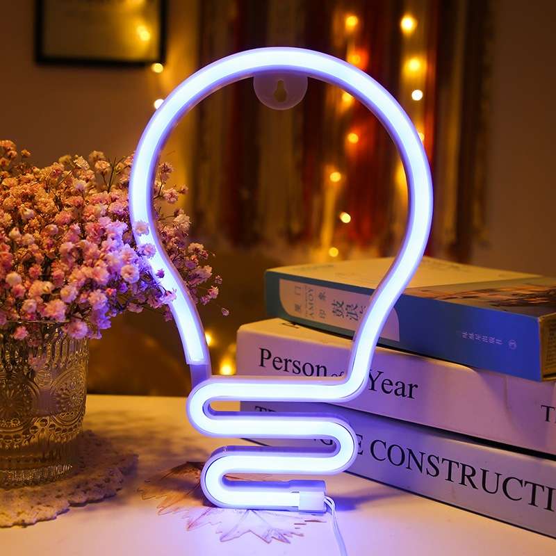 Bulb Neon Light Battery USB Dual-Power LED Decorative Modeling Lamp(Warm Light)