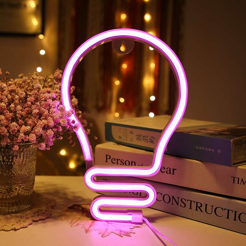 Bulb Neon Light Battery USB Dual-Power LED Decorative Modeling Lamp(Warm Light)