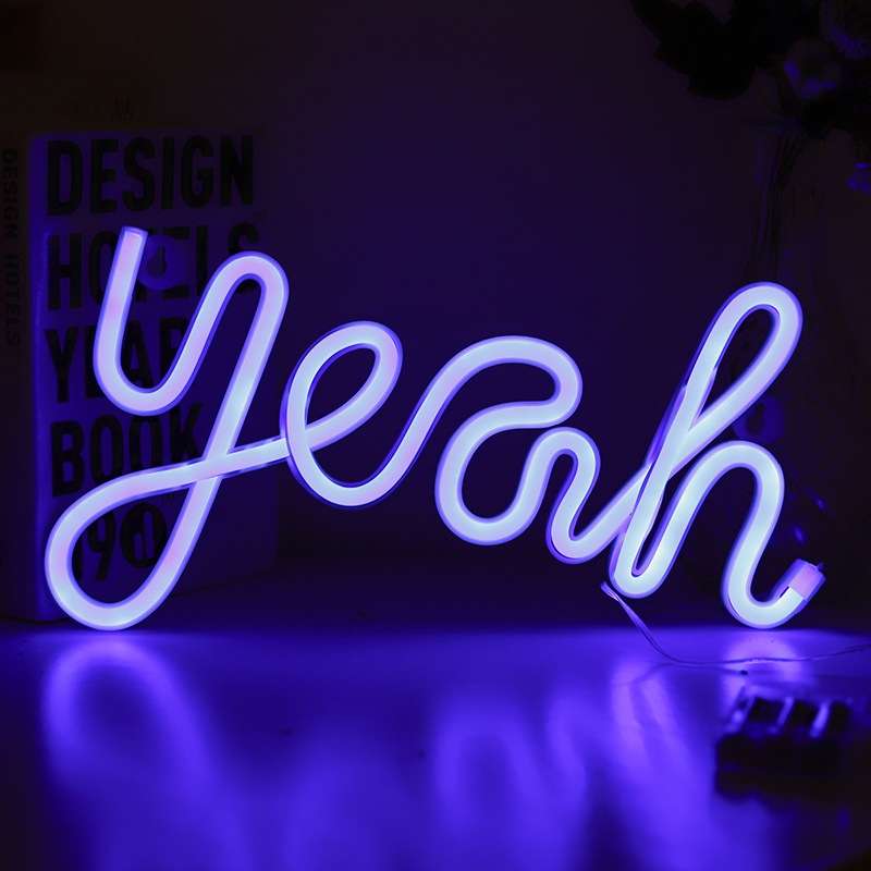 LED Yeah Neon Lights Bedroom Decoration Night Light(Warm Light)