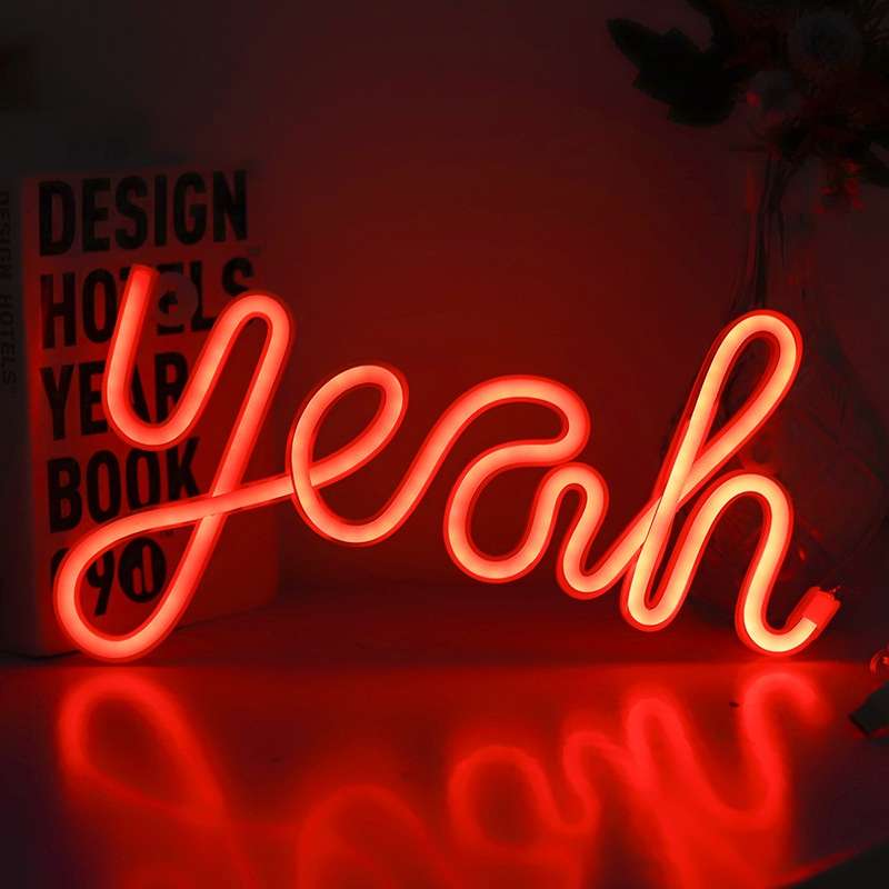 LED Yeah Neon Lights Bedroom Decoration Night Light(Warm Light)