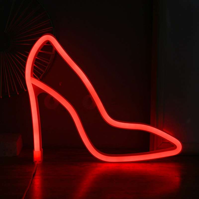 LED High Heels Neon Modeling Lights Bar Cafe Decoration Lights Lights(Blue Light)