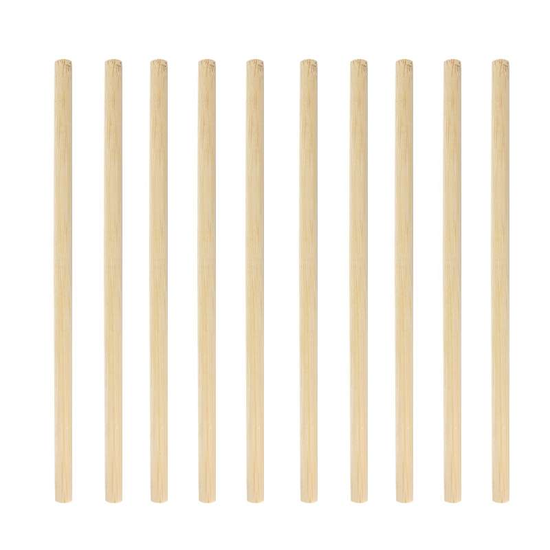 10 PCS Juice Coffee Pearl Milk Tea Natural Degradable Bamboo Straw, Style: 20cm Flat