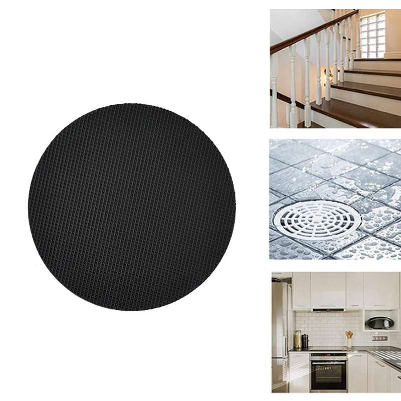 12 PCS / Pack 10cm Bathroom Steps Round PEVA Non-Slip Stickers(Black)