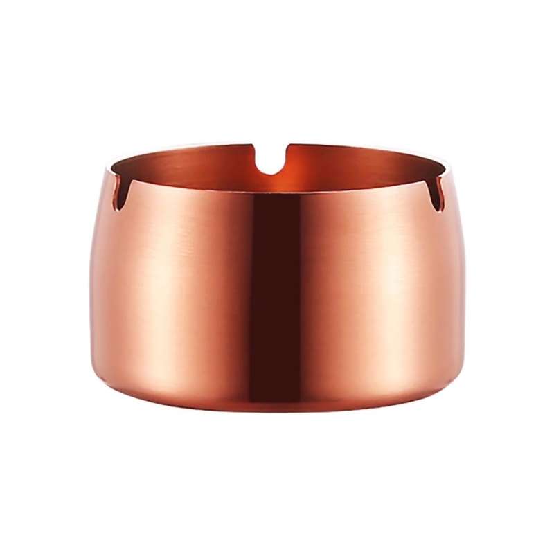 Thickened Stainless Steel Ashtray Windproof And Drop-Proof Ashtray, Specification: Small(Gold)