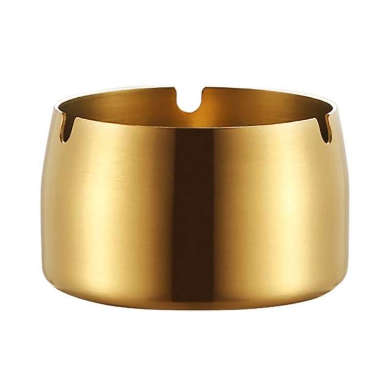 Thickened Stainless Steel Ashtray Windproof And Drop-Proof Ashtray, Specification: Large(Black)