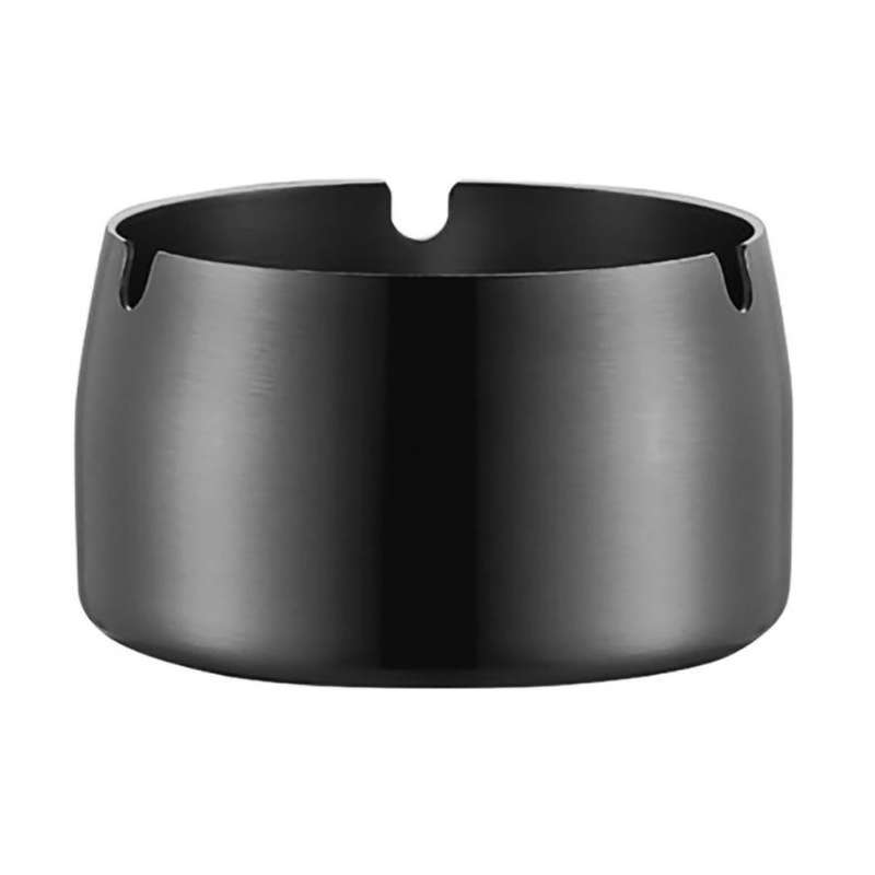 Thickened Stainless Steel Ashtray Windproof And Drop-Proof Ashtray, Specification: Extra Large(Black