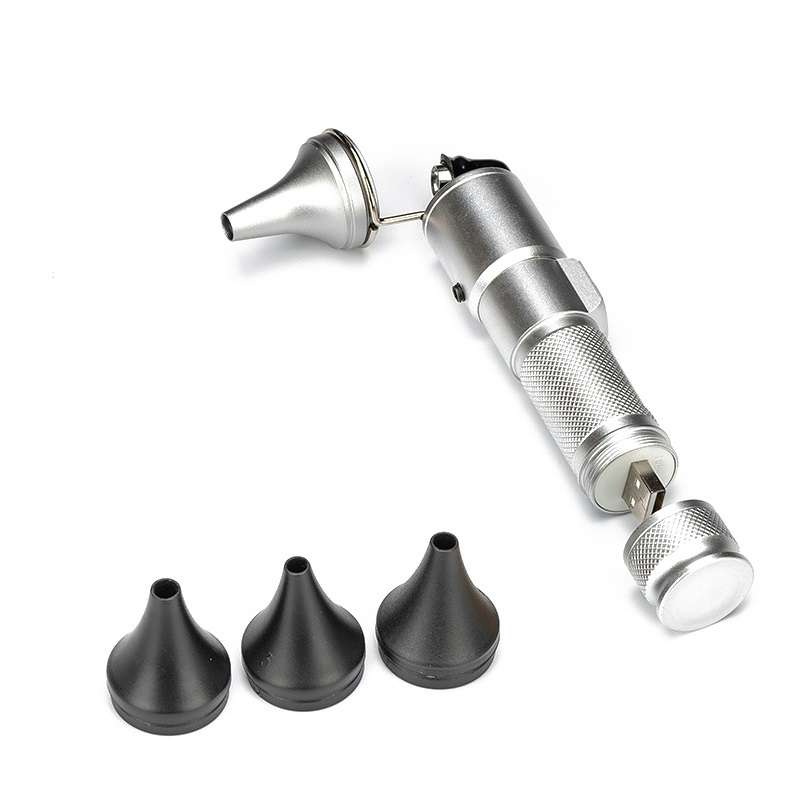 Ear Cleaning Hand Lamp USB Charging Otoscope(Black)