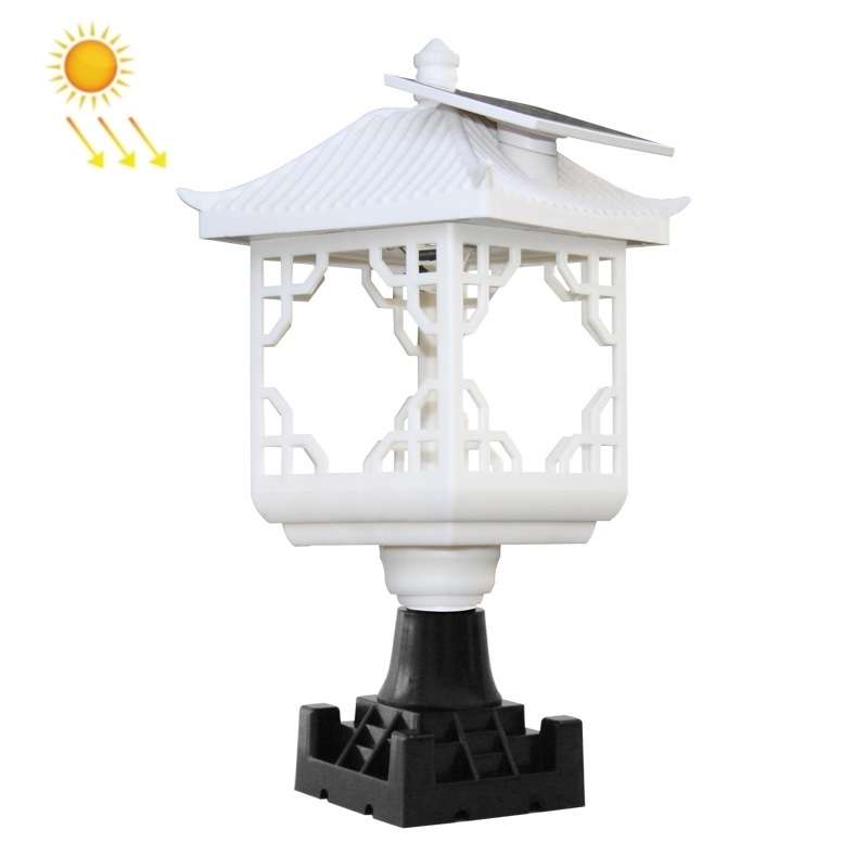 8 LED Solar Outdoor House Appearance Lawn Garden Decoration Light(Black Wall Lamp)