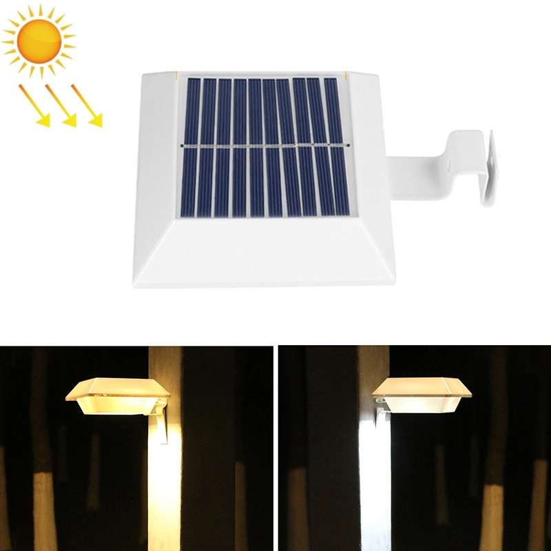 12 LED Solar Outdoor Railing Stair Square Wall Light(White Shell-White Light)