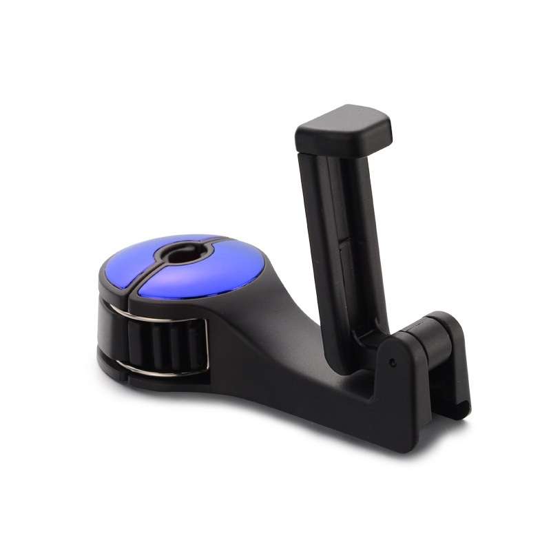 Car Multifunctional Rear Headrest Mobile Phone Hook(Second Generation Blue)