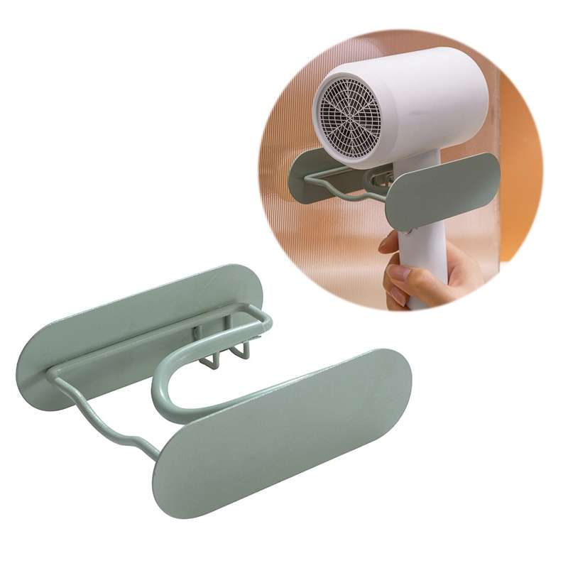 Bathroom Hair Dryer No Punching Iron Hanger(Black)