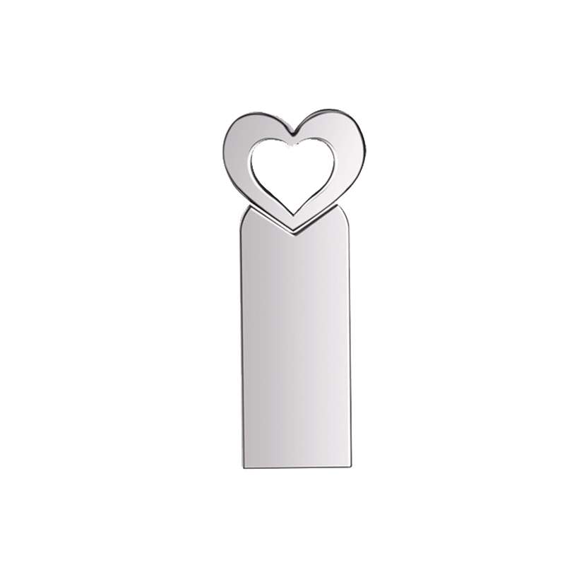 Zshqu2 Heart-Shaped USB 2.0 High Speed Metal USB Flash Drives, Capacity: 32GB(White)