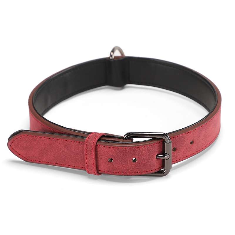 JINMAOHOU Dogs Double-Layer Leather Collar, Specification: L 59x3.2cm(Green)