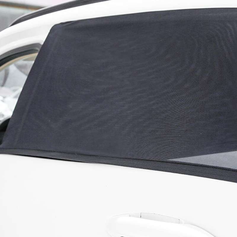1 Pair Mesh Linen Car Adhesive Curtain Sunshade(Rear Window)