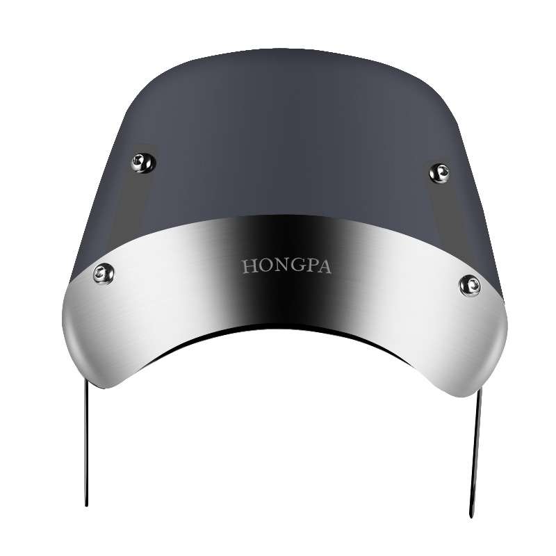 HONGPA DY-002 5-7 Inch Retro Motorcycle Modified PC Windshield(Black)