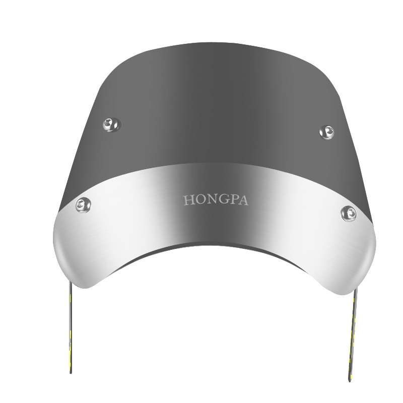 HONGPA DY-002 5-7 Inch Retro Motorcycle Modified PC Windshield(Smoked)