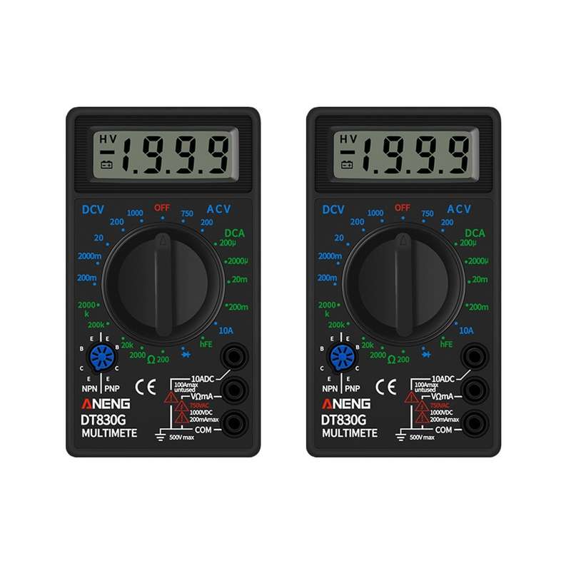 2 PCS ANENG DT830G Portable Digital Multimeter(Yellow)