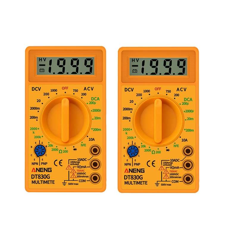 2 PCS ANENG DT830G Portable Digital Multimeter(Black)