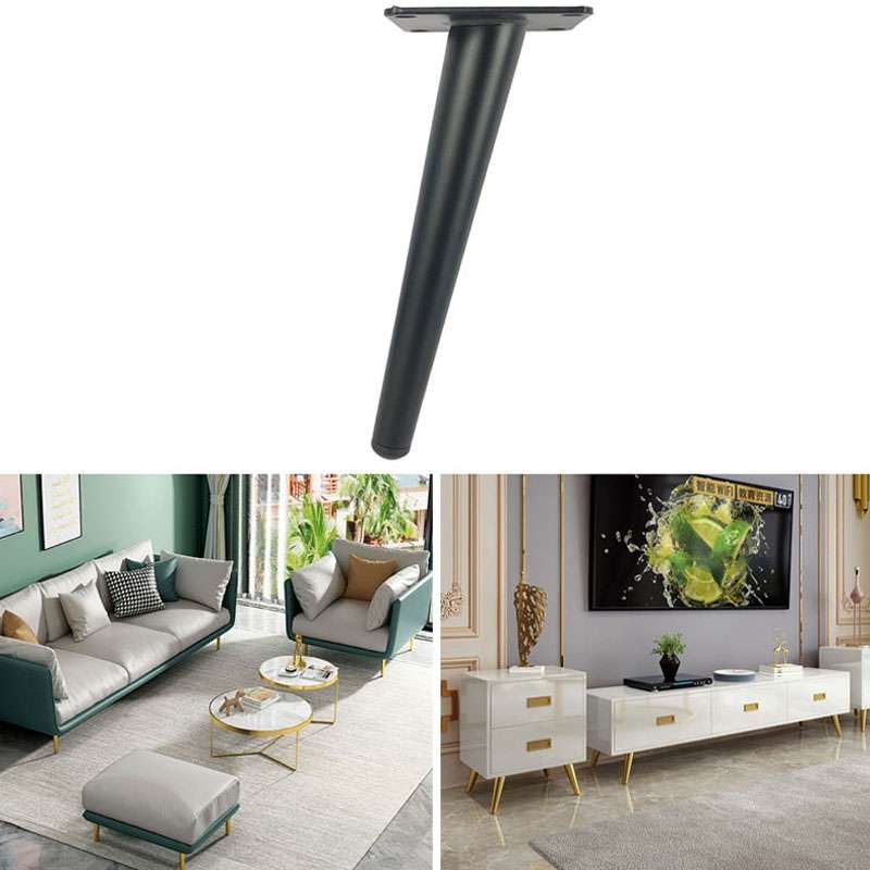 LH-ZT-0001 Cone Round Tube Furniture Support Legs, Style: Oblique Cone Height 35cm(Black Gold)