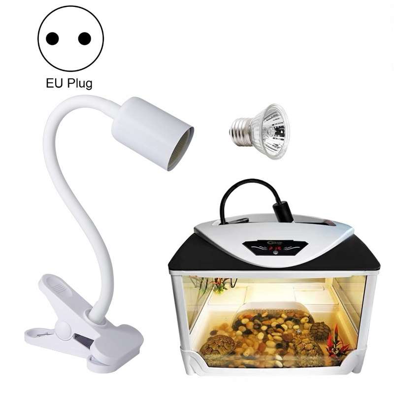 ZY-UAB Turtle Backlight UVA Heated Climbing Pet Backlight, EU Plug With Bulb(Black Short Light Stand