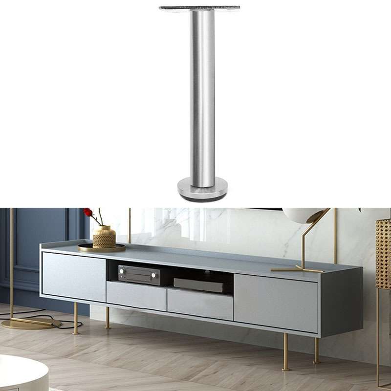LH-TJ003 Adjustable Stainless Steel Round Tube Furniture Legs, Height: 13cm(Brushed Gold)