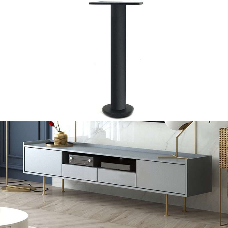 LH-TJ003 Adjustable Stainless Steel Round Tube Furniture Legs, Height: 32cm(Brushed Gold)