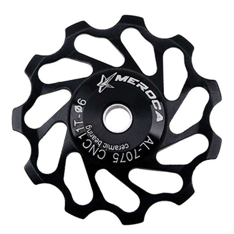 MEROCA Ceramic Bearing Mountain Bike Guide Wheel(13T Black)
