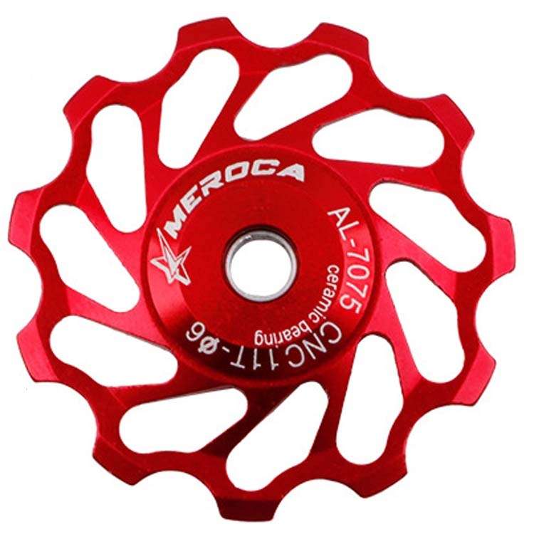 MEROCA Ceramic Bearing Mountain Bike Guide Wheel(13T Black)
