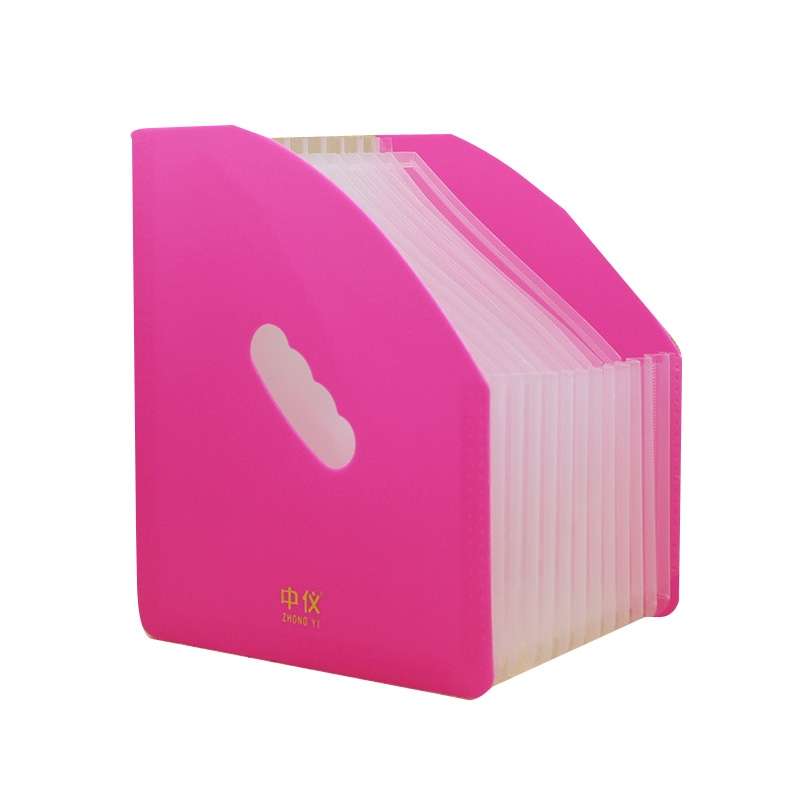 Standing Organ Clip Student Test Paper Storage Clip(White Surface (Rainbow Inner Page))