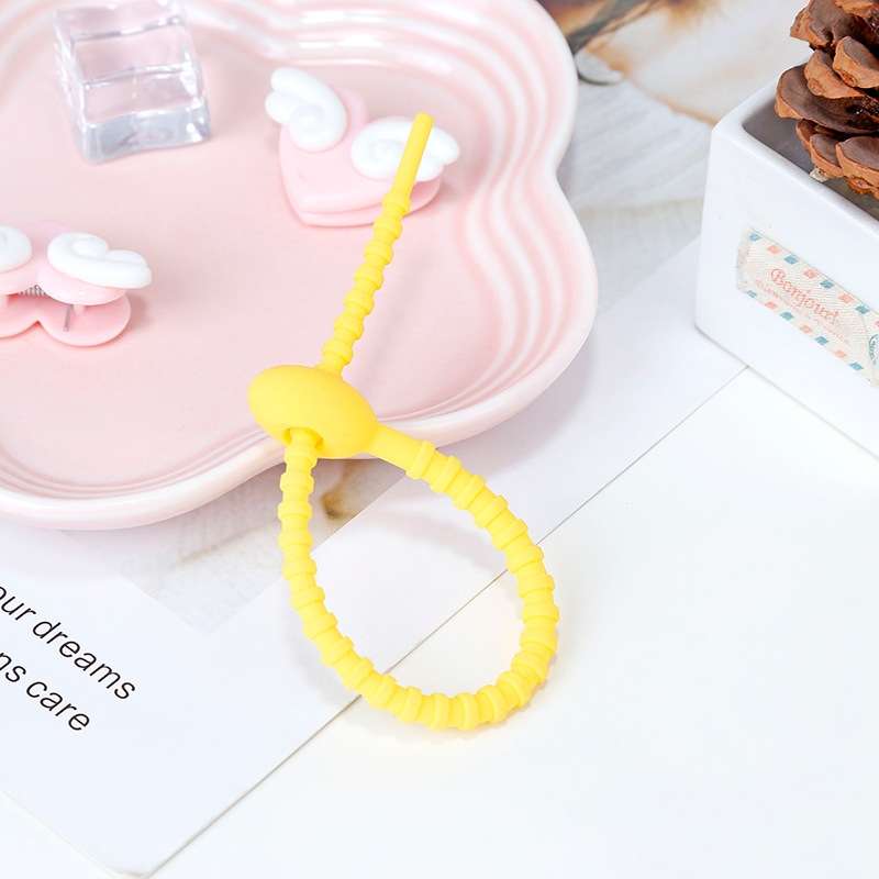 20 PCS Silicone Data Cable Storage Strap Cable Organizer(Grey)