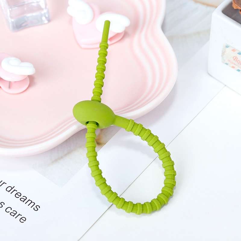20 PCS Silicone Data Cable Storage Strap Cable Organizer(Grey)