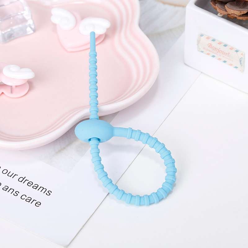 20 PCS Silicone Data Cable Storage Strap Cable Organizer(Grey)