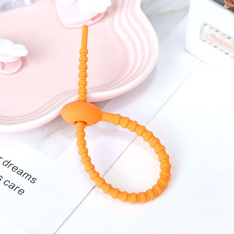 20 PCS Silicone Data Cable Storage Strap Cable Organizer(Grey)