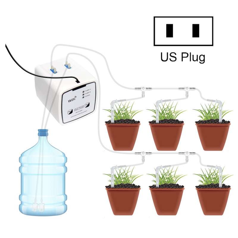 WD-01ADE WIFI Gardening Drip Irrigation Controller, Specification: Double Pump 20 Pots(EU Plug)