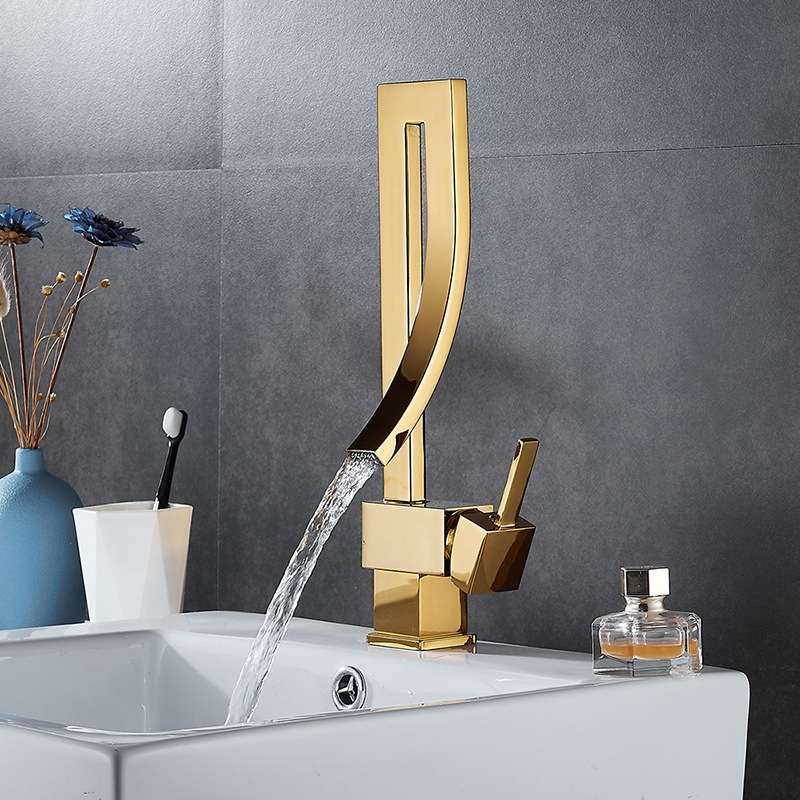 All-copper Rotatable Countertop Basin Hot And Cold Water Faucet