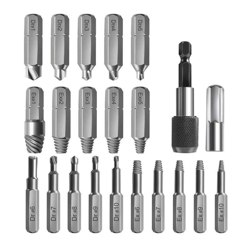 22 PCS / Set Screw Takeout High-Speed Steel Anti-Tooth Refrigerant Removal Tool(White Box Rolling Po
