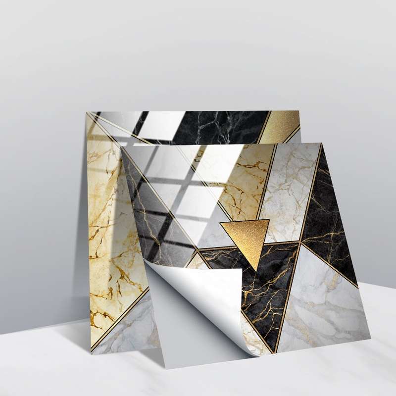 20 PCS 10cm PVC Crystal Covered Film Geometric Pattern Tile Wall Sticker(TS226)