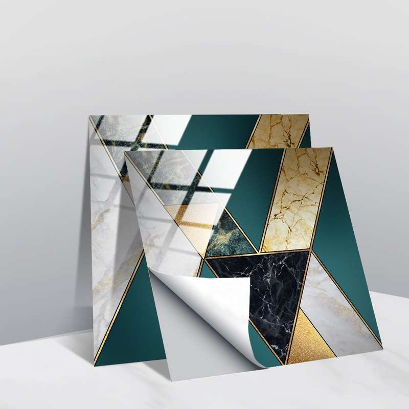 20 PCS 10cm PVC Crystal Covered Film Geometric Pattern Tile Wall Sticker(TS226)