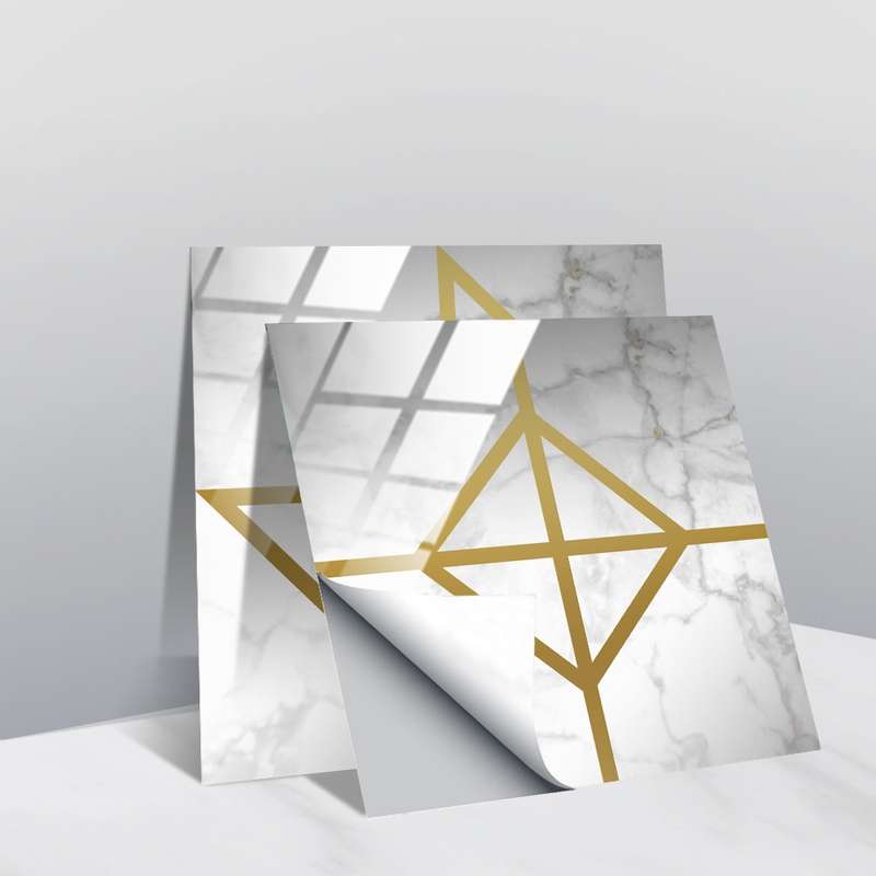 20 PCS 10cm PVC Crystal Covered Film Geometric Pattern Tile Wall Sticker(TS226)
