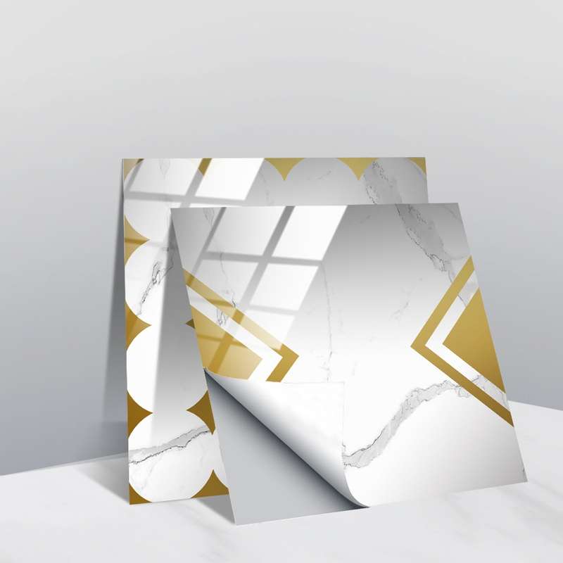 20 PCS 10cm PVC Crystal Covered Film Geometric Pattern Tile Wall Sticker(TS226)