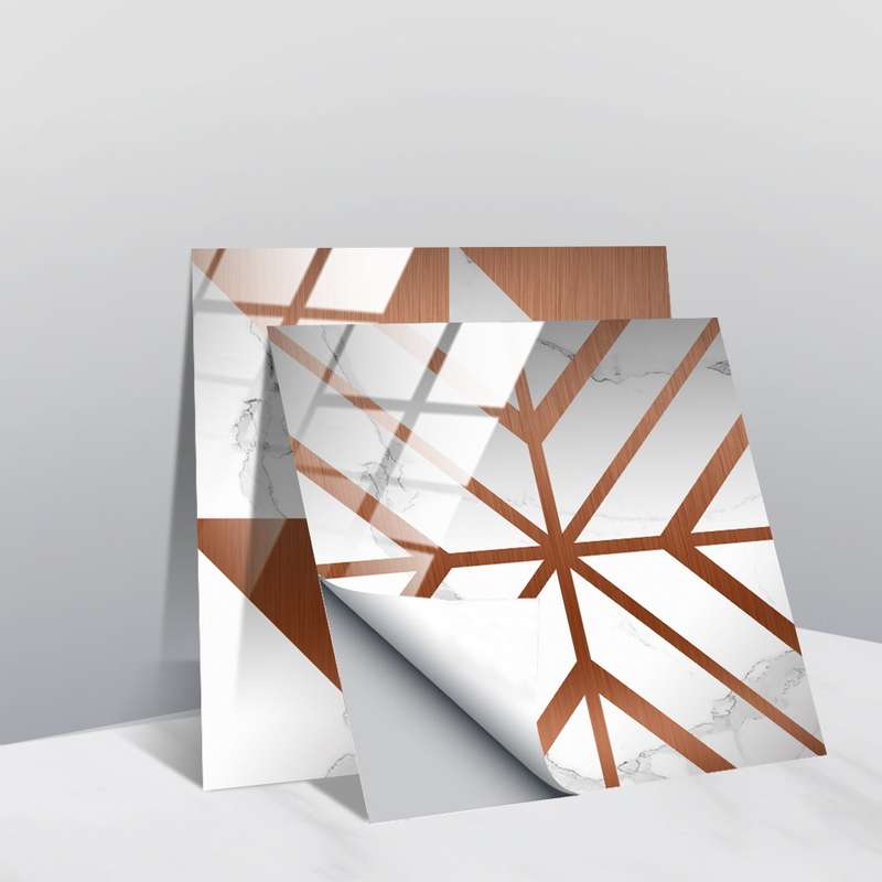 20 PCS 10cm PVC Crystal Covered Film Geometric Pattern Tile Wall Sticker(TS226)