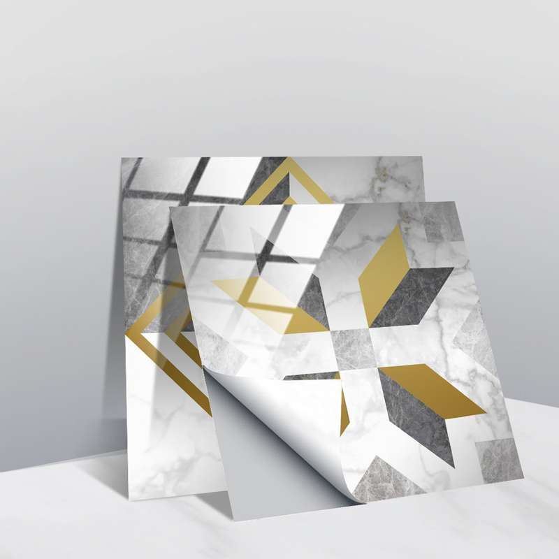 20 PCS 10cm PVC Crystal Covered Film Geometric Pattern Tile Wall Sticker(TS226)