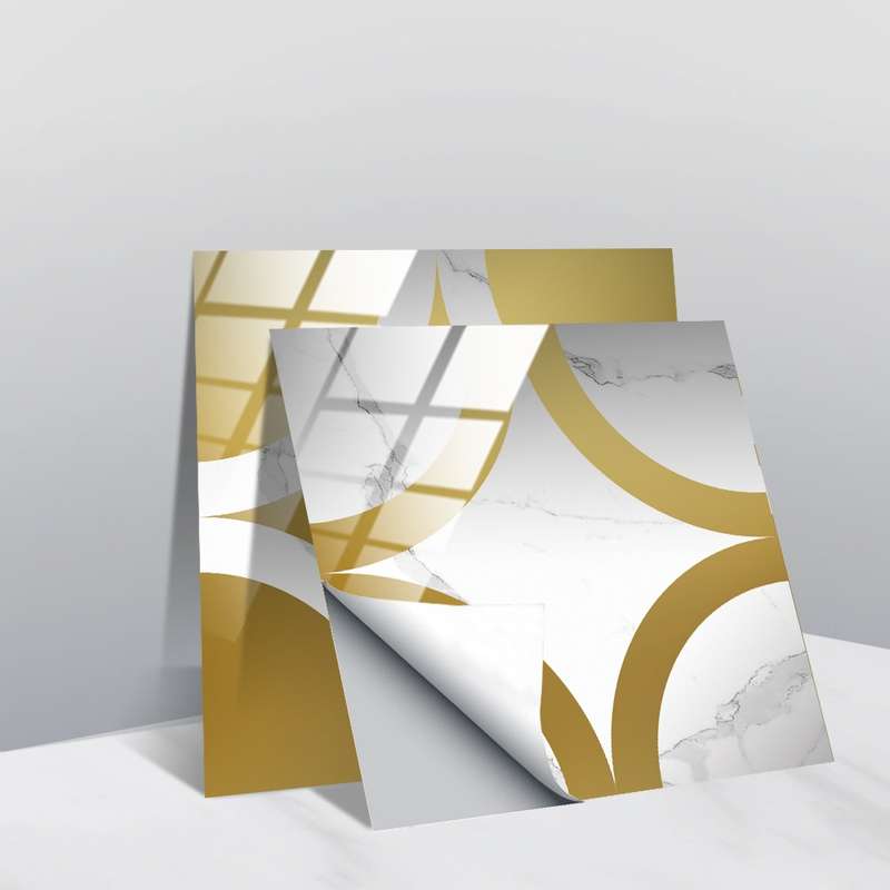 20 PCS 10cm PVC Crystal Covered Film Geometric Pattern Tile Wall Sticker(TS226)