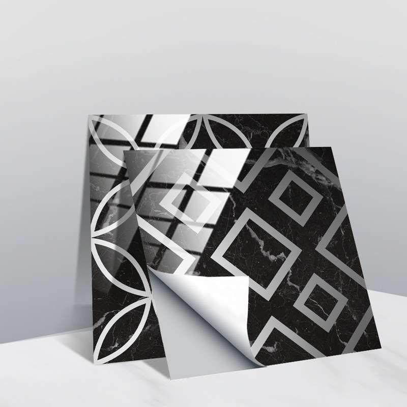 20 PCS 10cm PVC Crystal Covered Film Geometric Pattern Tile Wall Sticker(TS226)