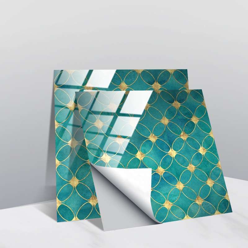 20 PCS 10cm PVC Crystal Covered Film Geometric Pattern Tile Wall Sticker(TS226)
