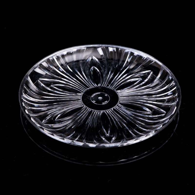 5 PCS Acrylic Round Transparent Fruit Dish, Diameter: 15cm(Lotus)