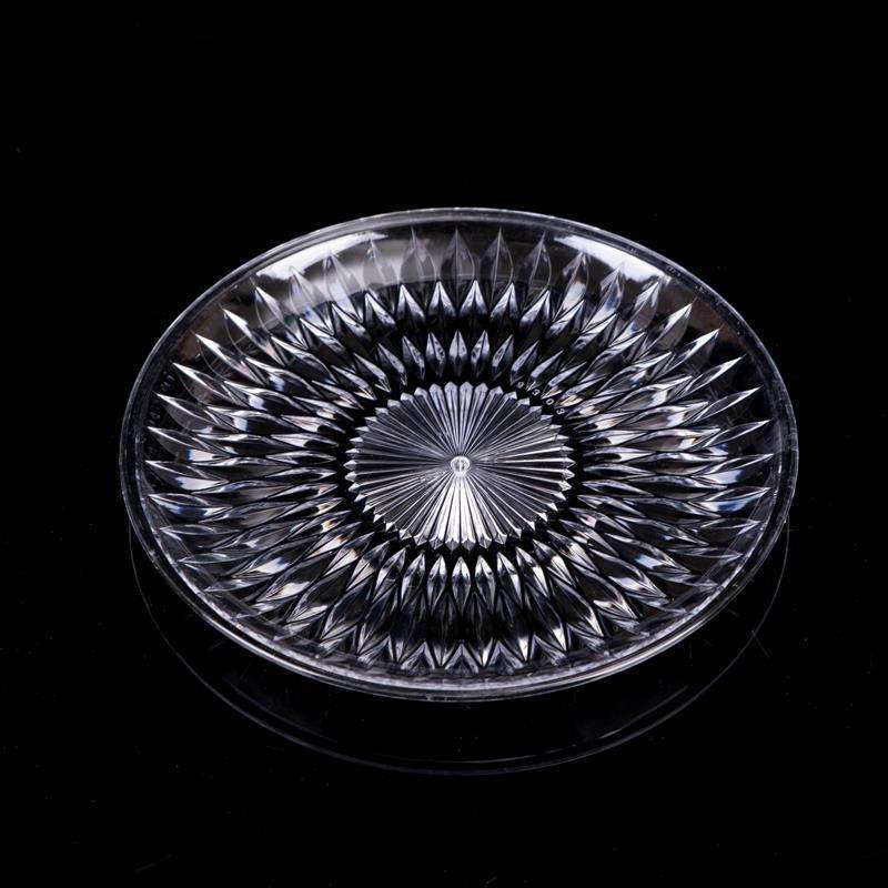 5 PCS Acrylic Round Transparent Fruit Dish, Diameter: 15cm(Lotus)