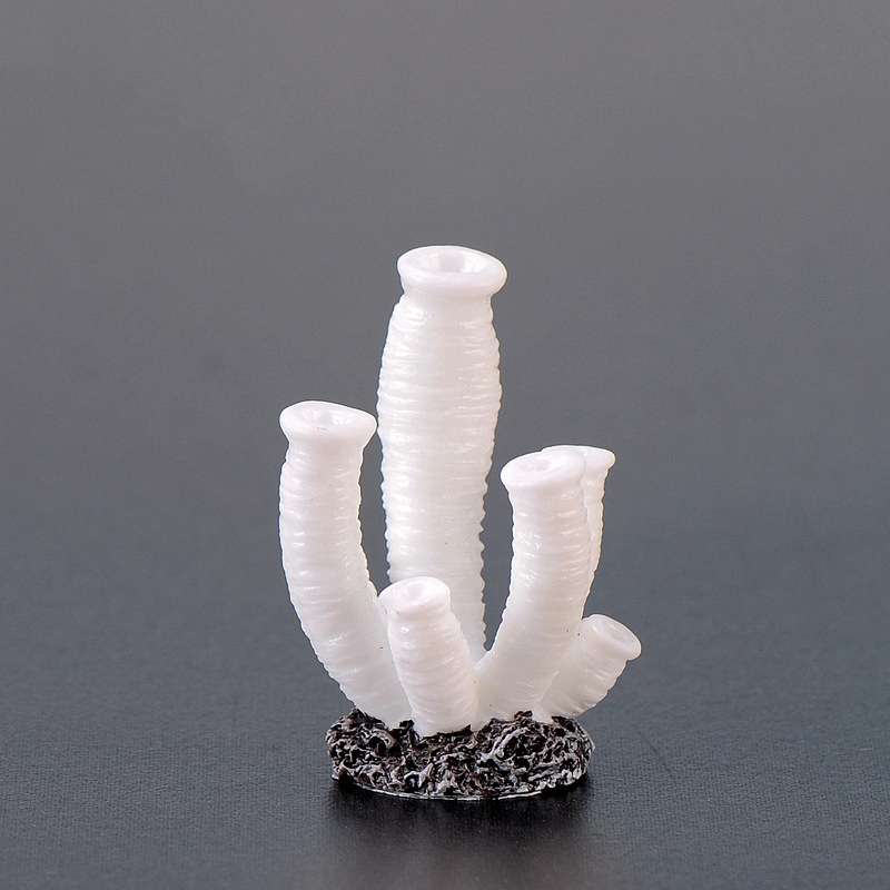 10 PCS Simulation Resin Coral Aquarium Fish Tank Small Ornaments, Colour: No. 6 White